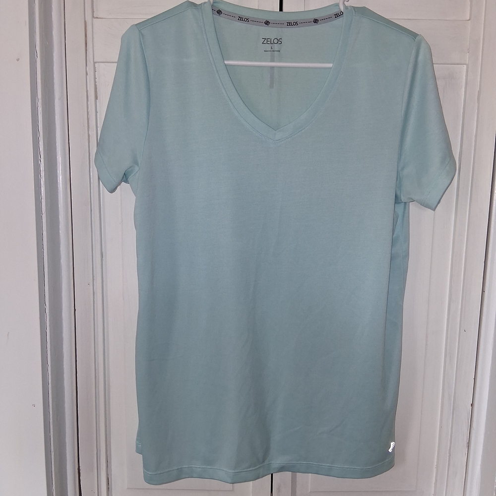 Zelos Women's Light Blue V-Neck Top